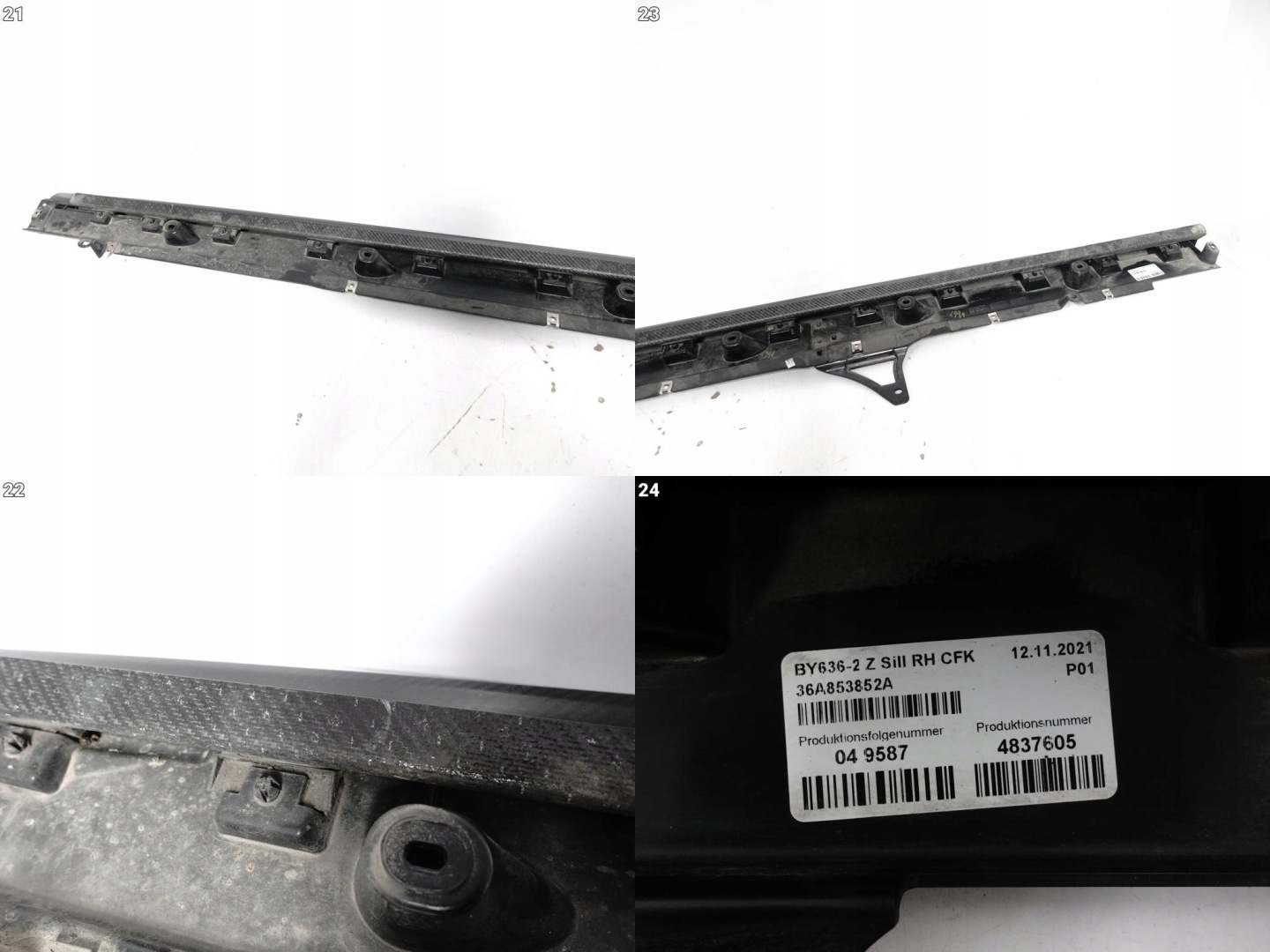 BENTLEY BENTAYGA 36A BY636 20- LIFT threshold moulding cap CARBON right