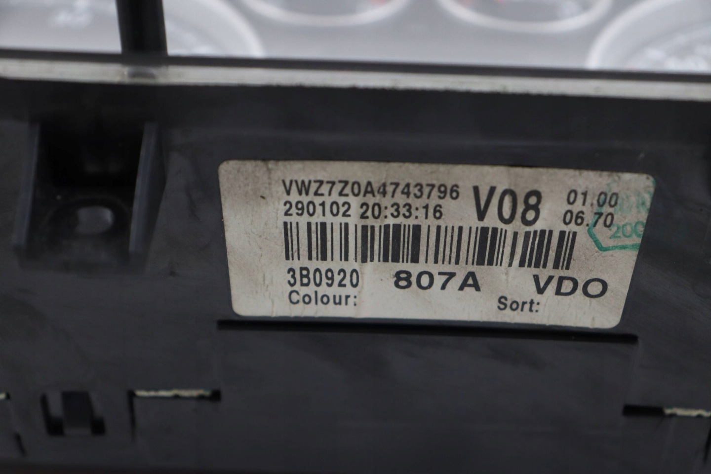 VW PASSAT B5 FL dials dials PREDKOSCIOMIERZ DIESEL 3B0920807A EUROPA