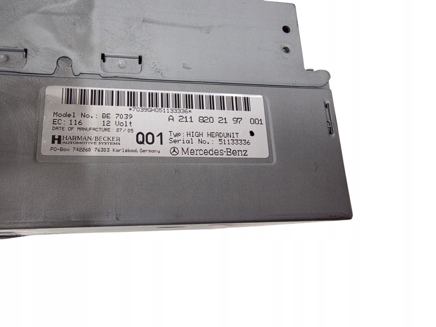 MERCEDES E-classe W211 navigation VIDEO HARMAN/BECKER d’origine. A2118202197