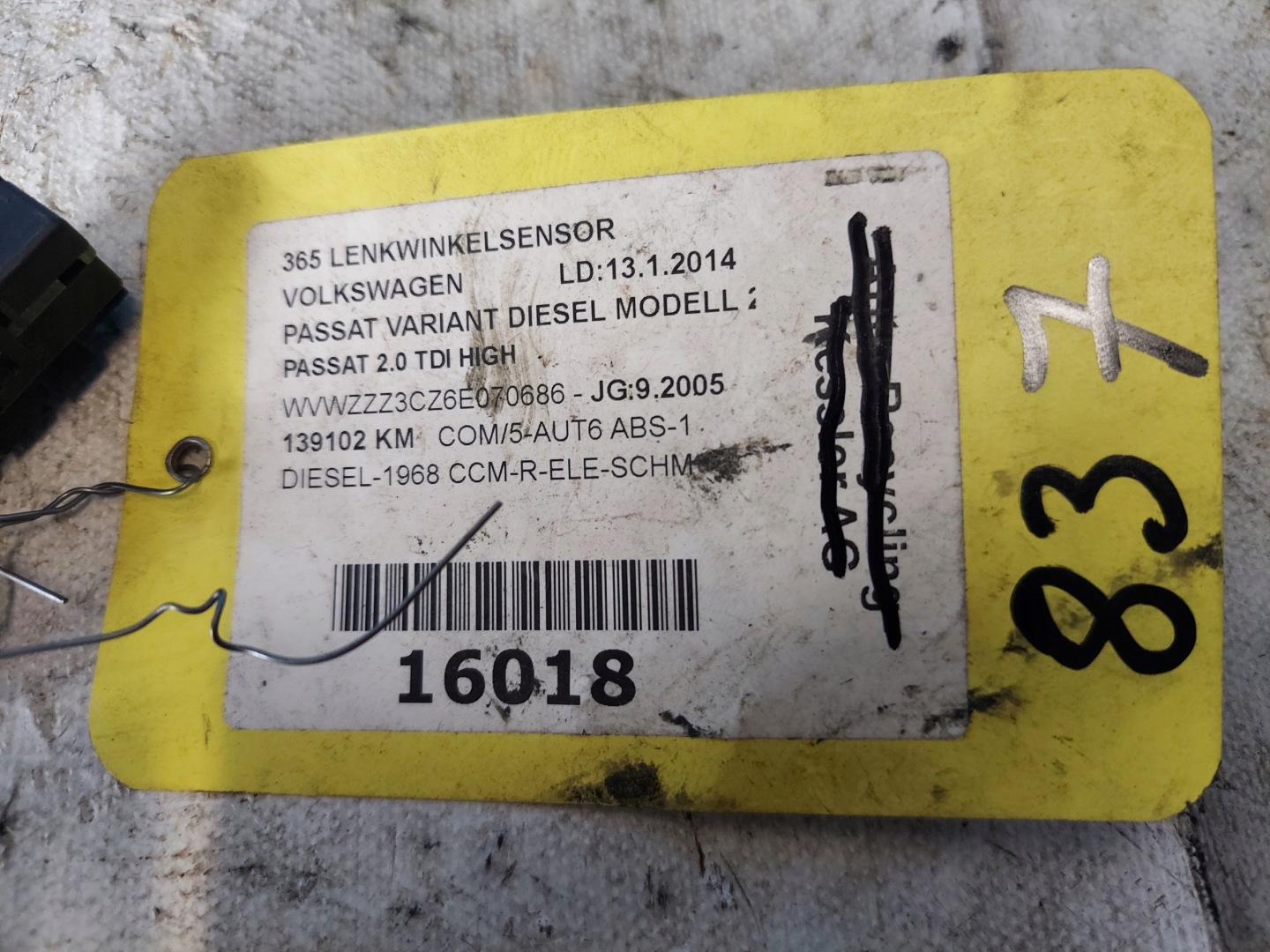 PASSAT B6 3C0959654 module sensor KATA steering