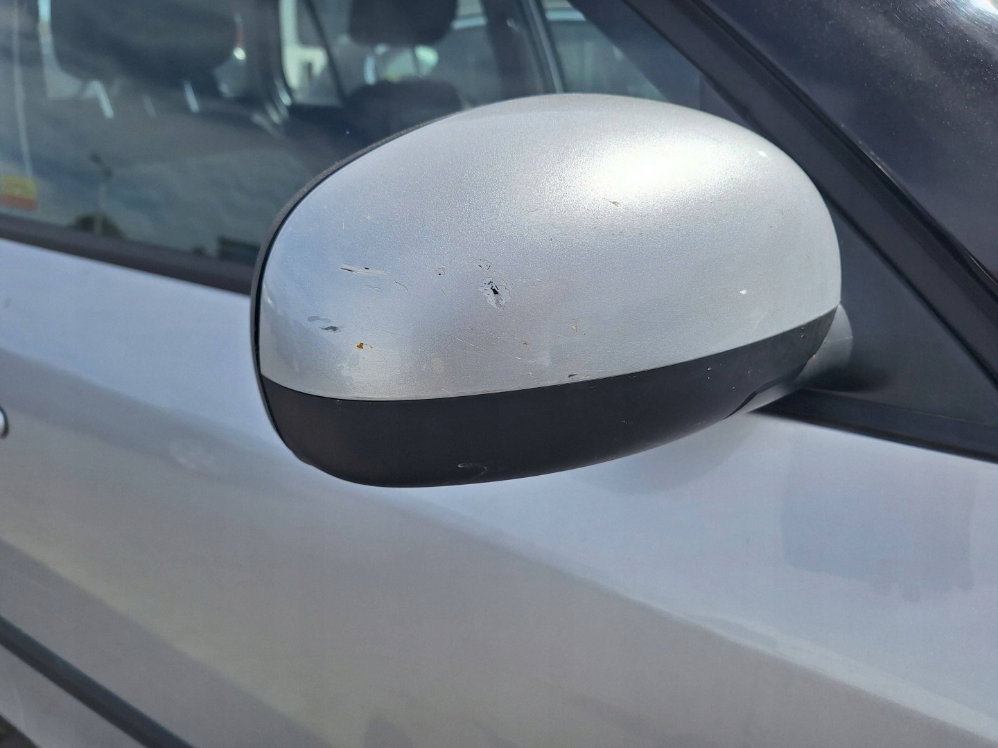 Skoda Fabia 2 II 5J silver mirror right 5-PIN 2007- LA7W 9156