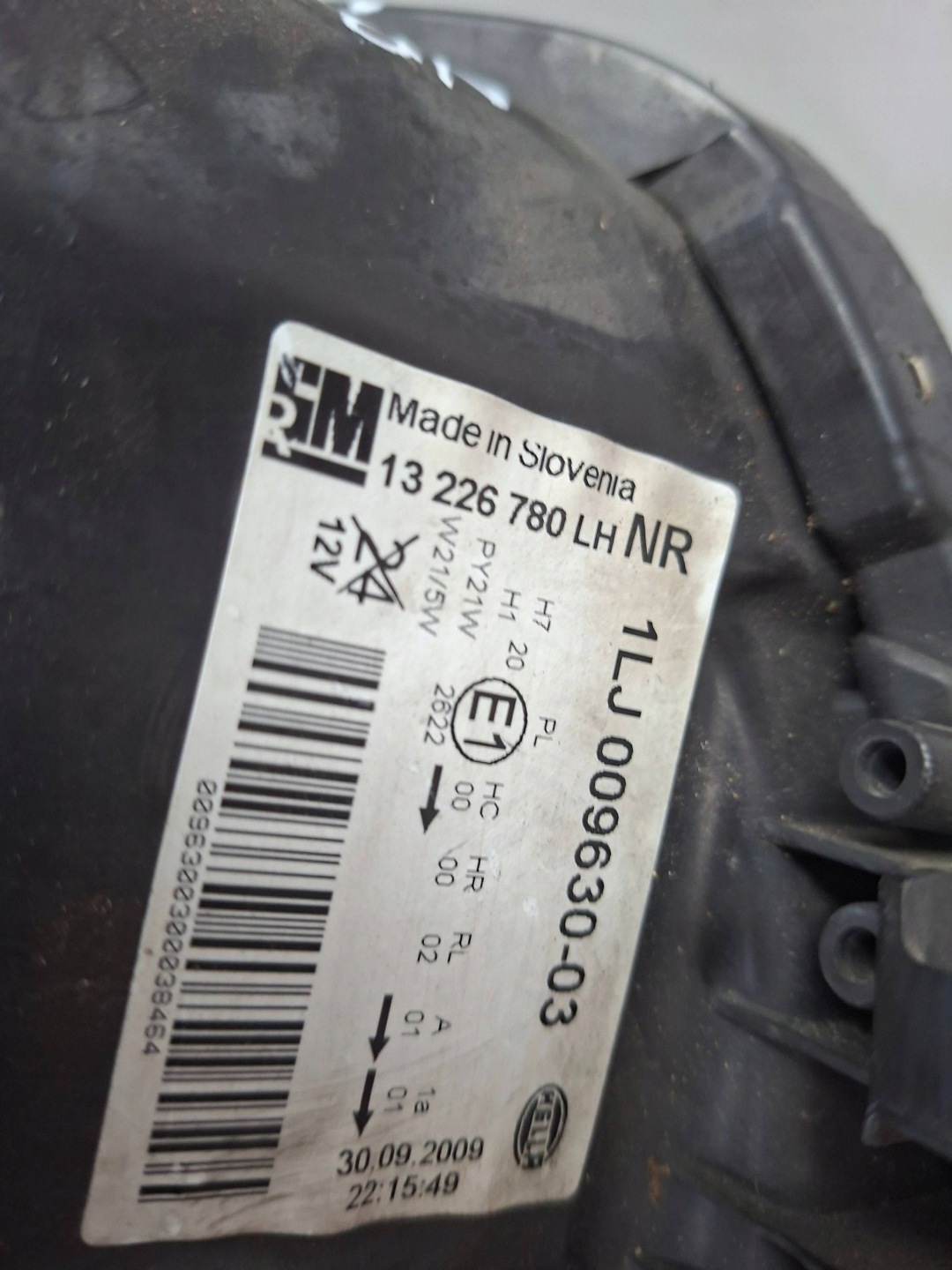 light front left 13226780 ANGLIK OPEL INSIGNIA A 2008