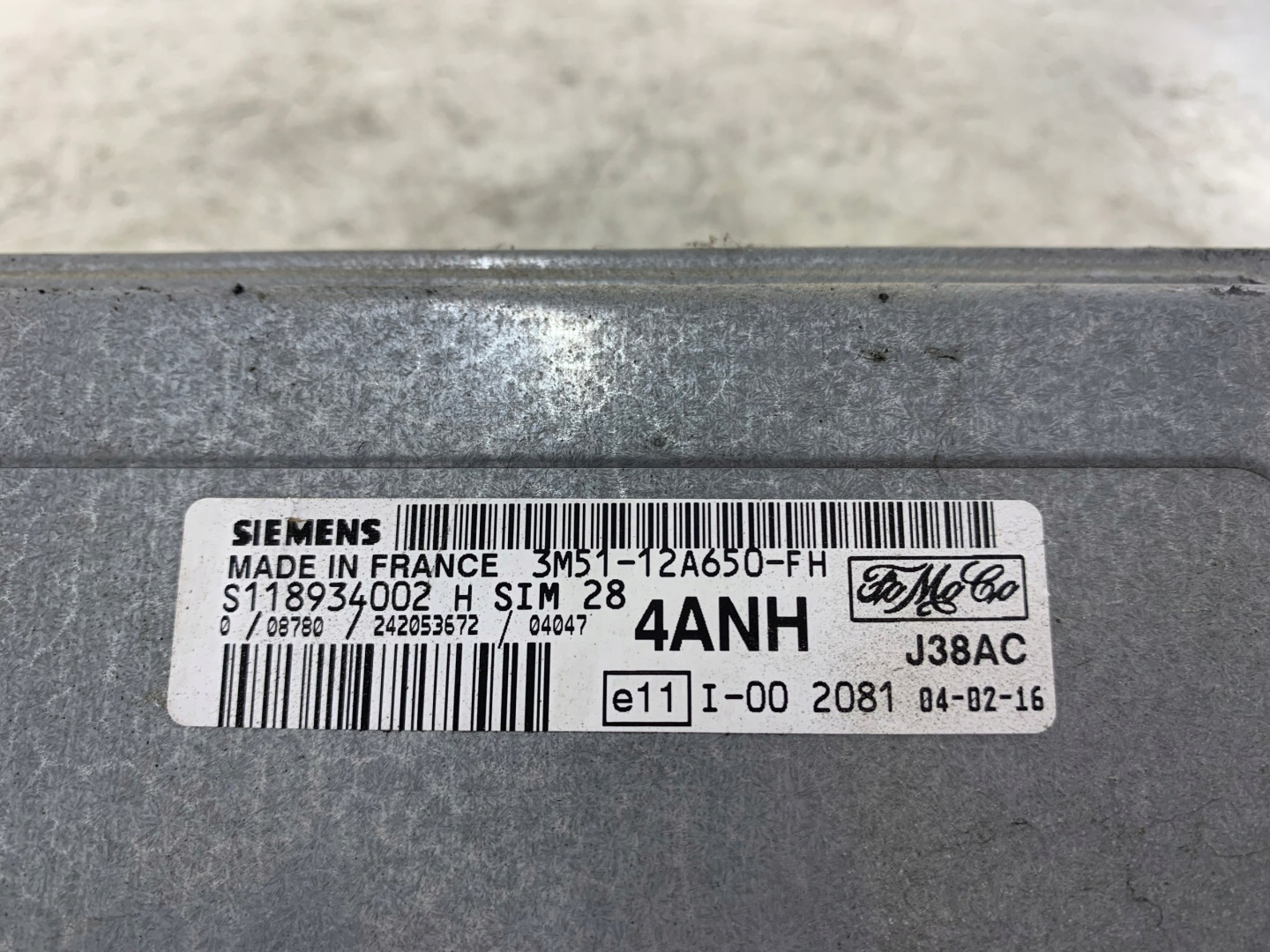 FORD C-MAX MK1 1.6 B control unit of the engine 3M5112A650FH