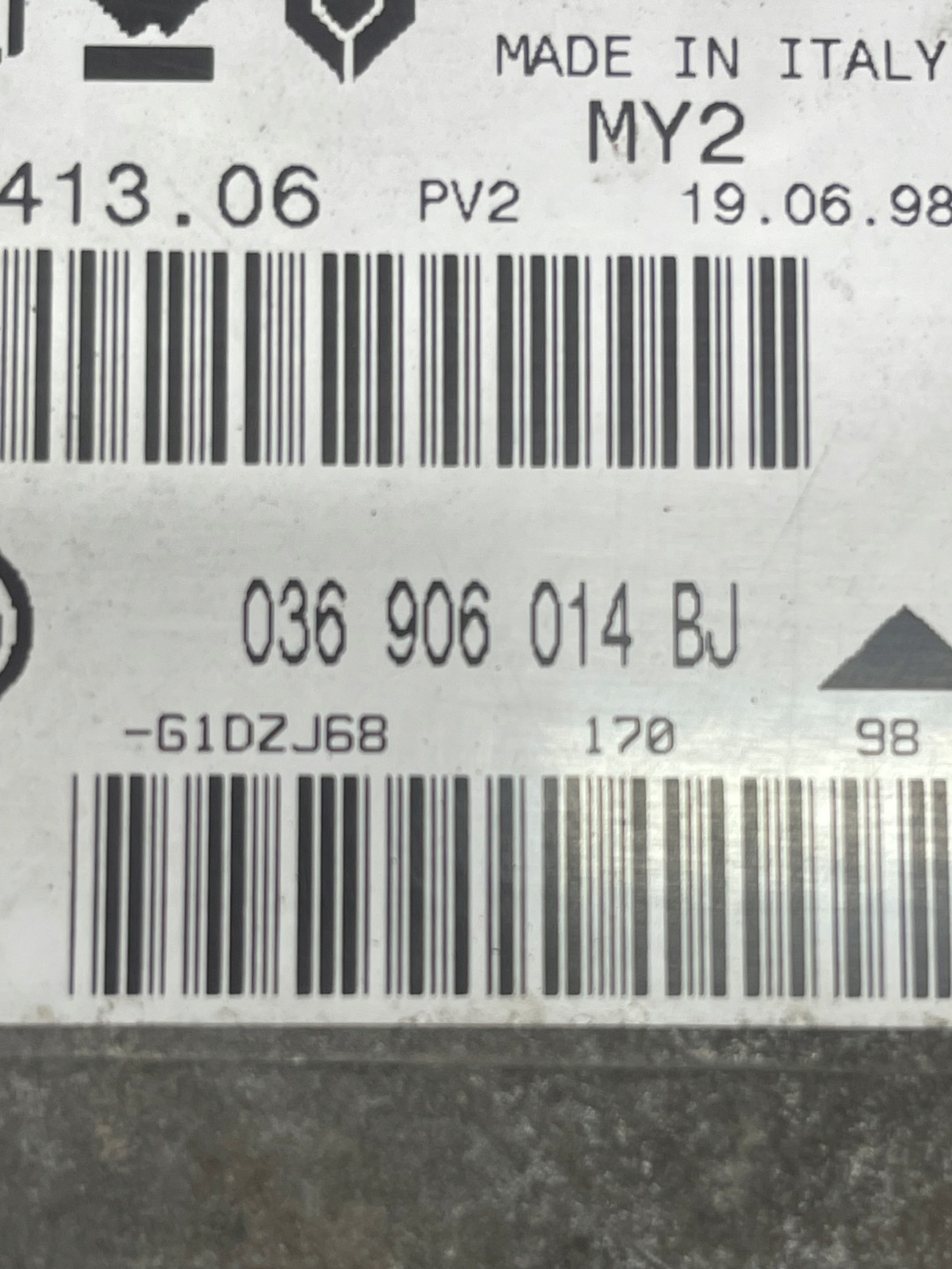 control unit VOLKSWAGEN LUPO 036906014BJ IAW4AV.V8