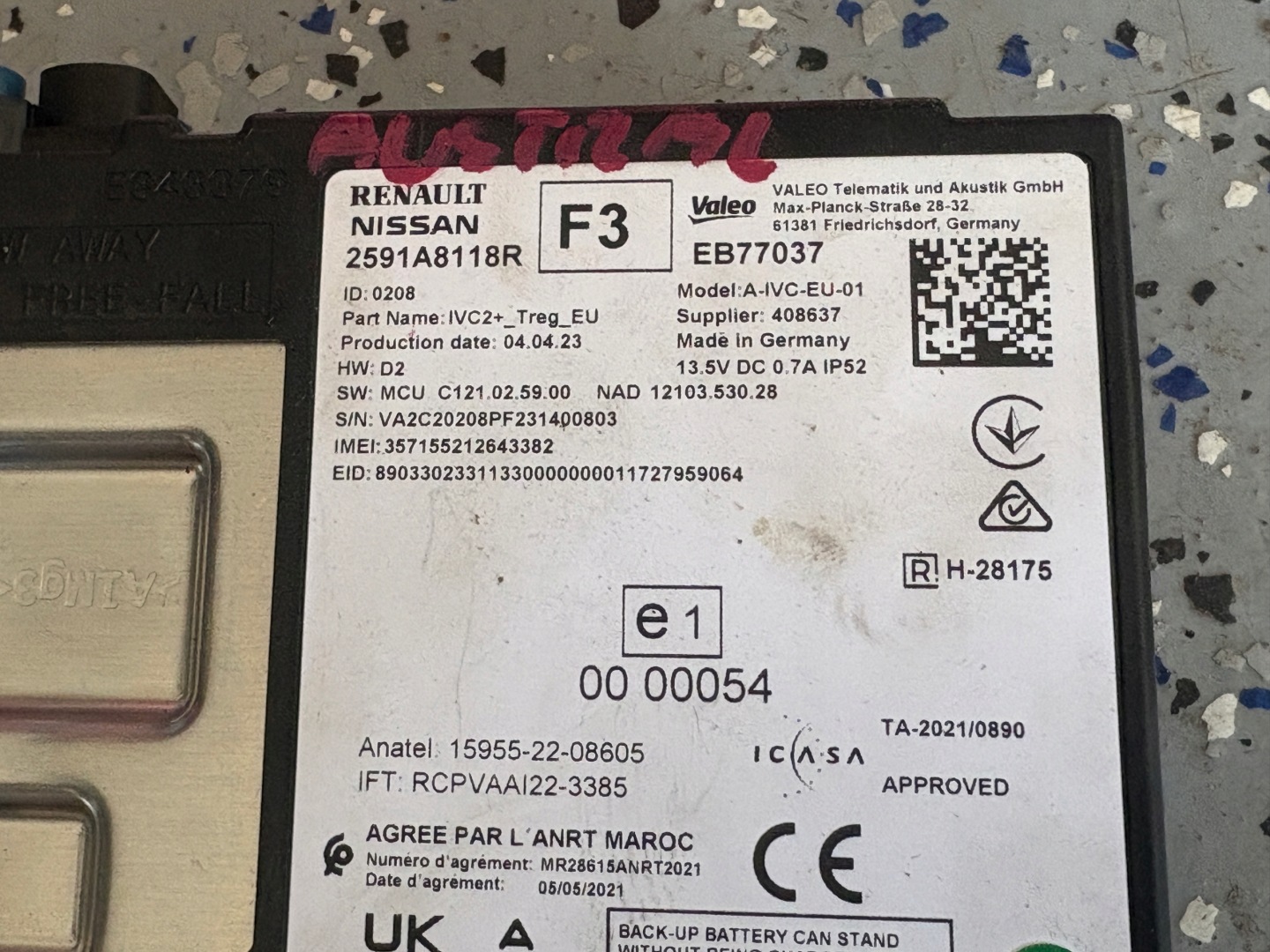 RENAULT AUSTRAL module LACZNOSCI 2591A8118R