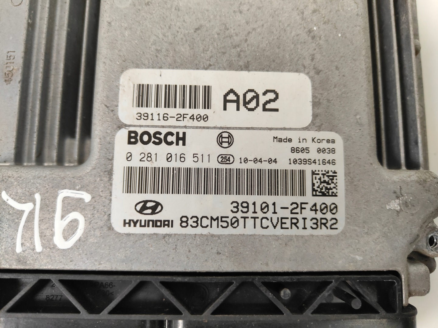 HYUNDAI computer control unit of the engine 0281016511 39101-2F400