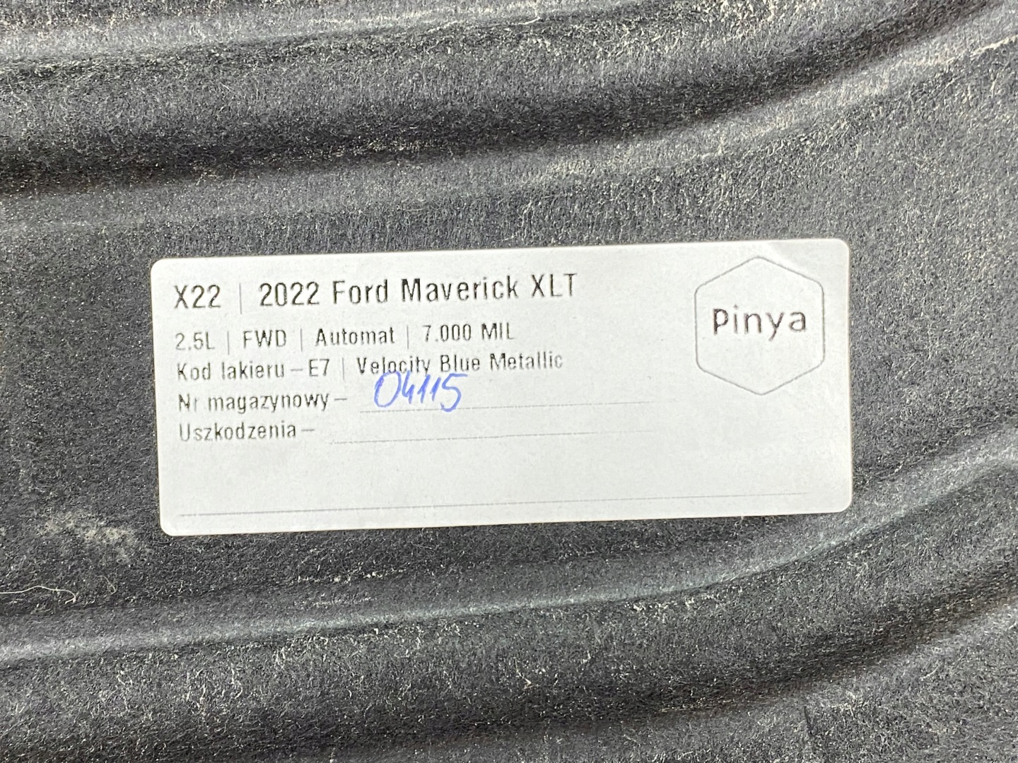 cover side chassis Ford Maverick 2022+ USA
