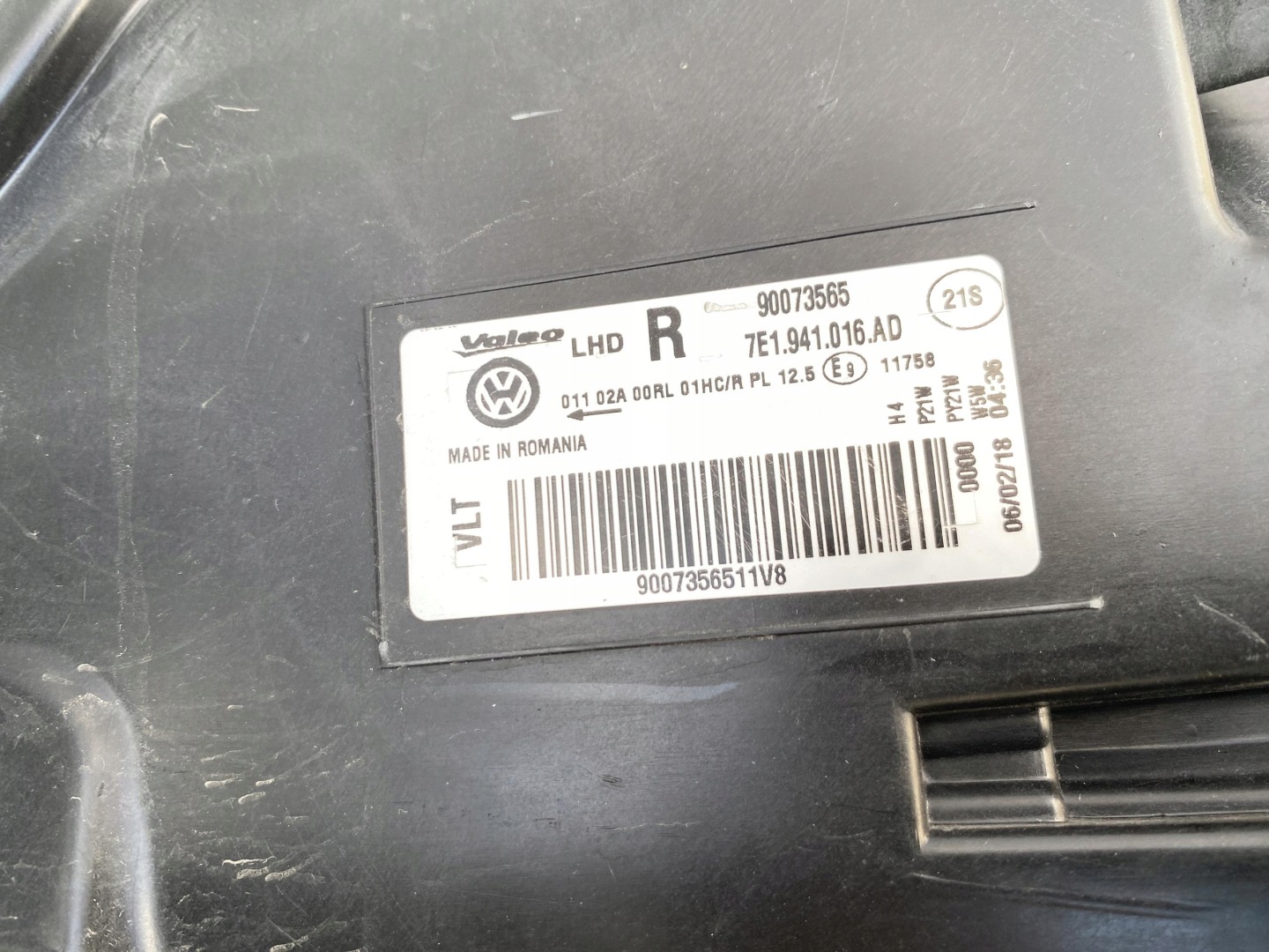 VW TRANSPORTER T6 15- light REFLEKTOR front right front 7E1941016AD