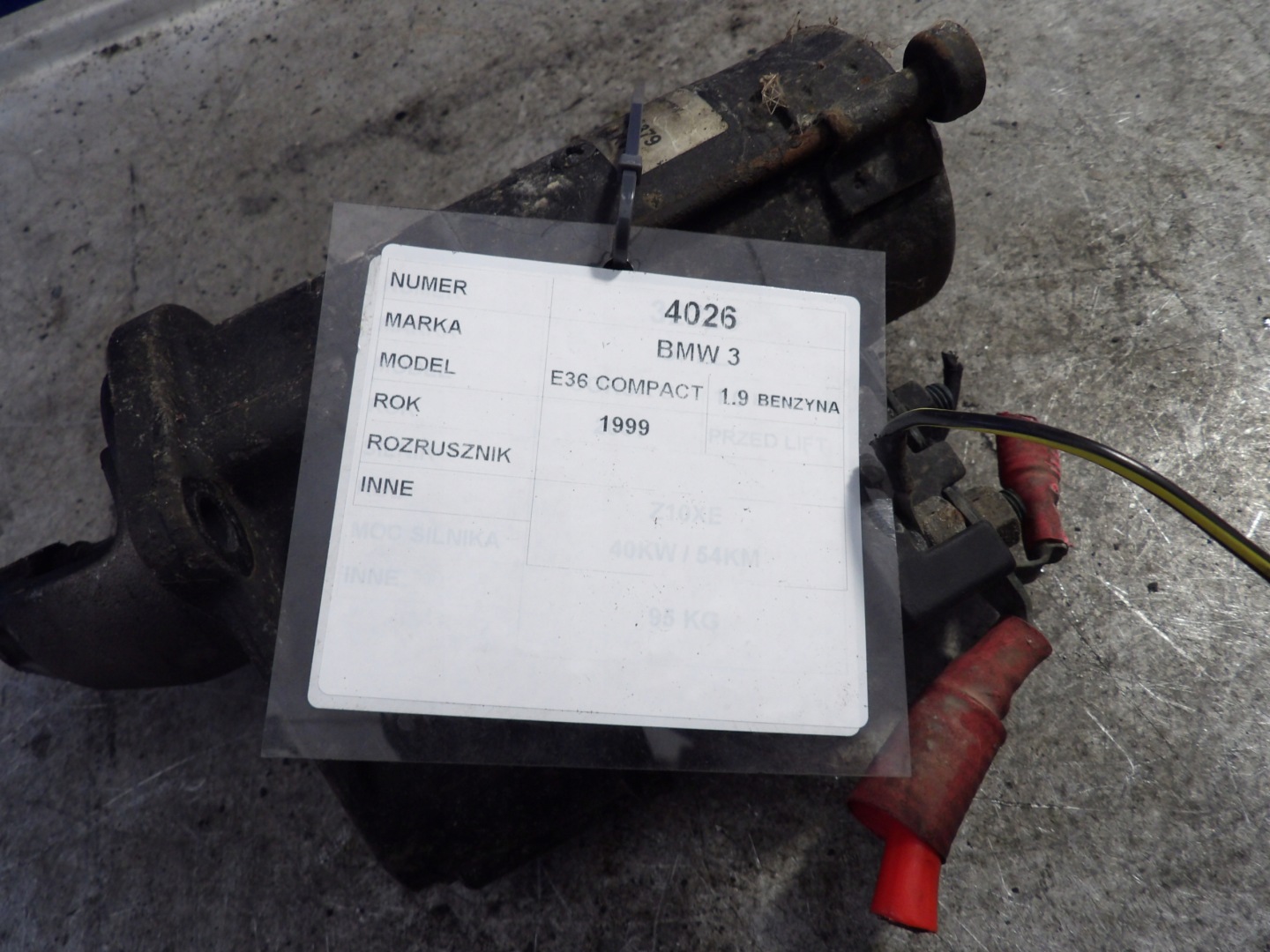 Bmw E36 1,9B 118 km starter 12411740379