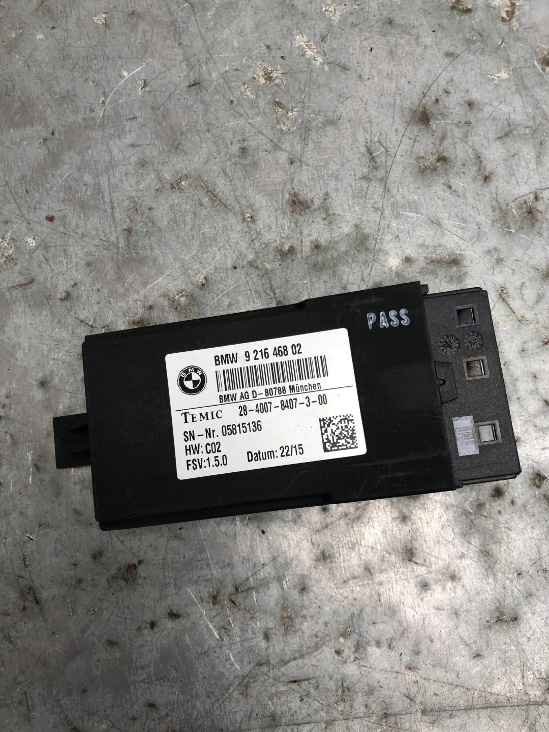 module control unit seat BMW F10 LCI 9216468