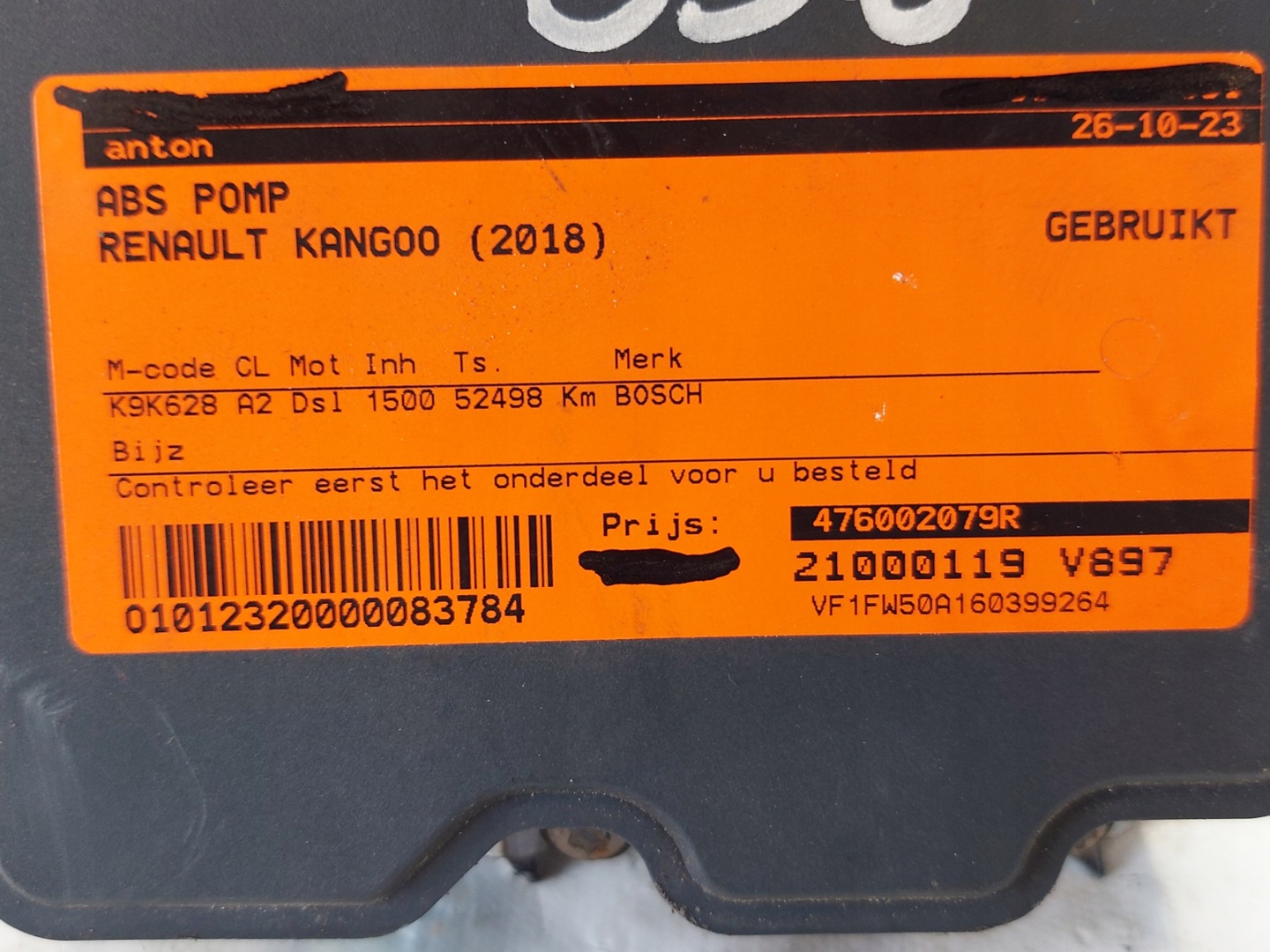 Pumpe ABS KANGOO 2018R 0265956403