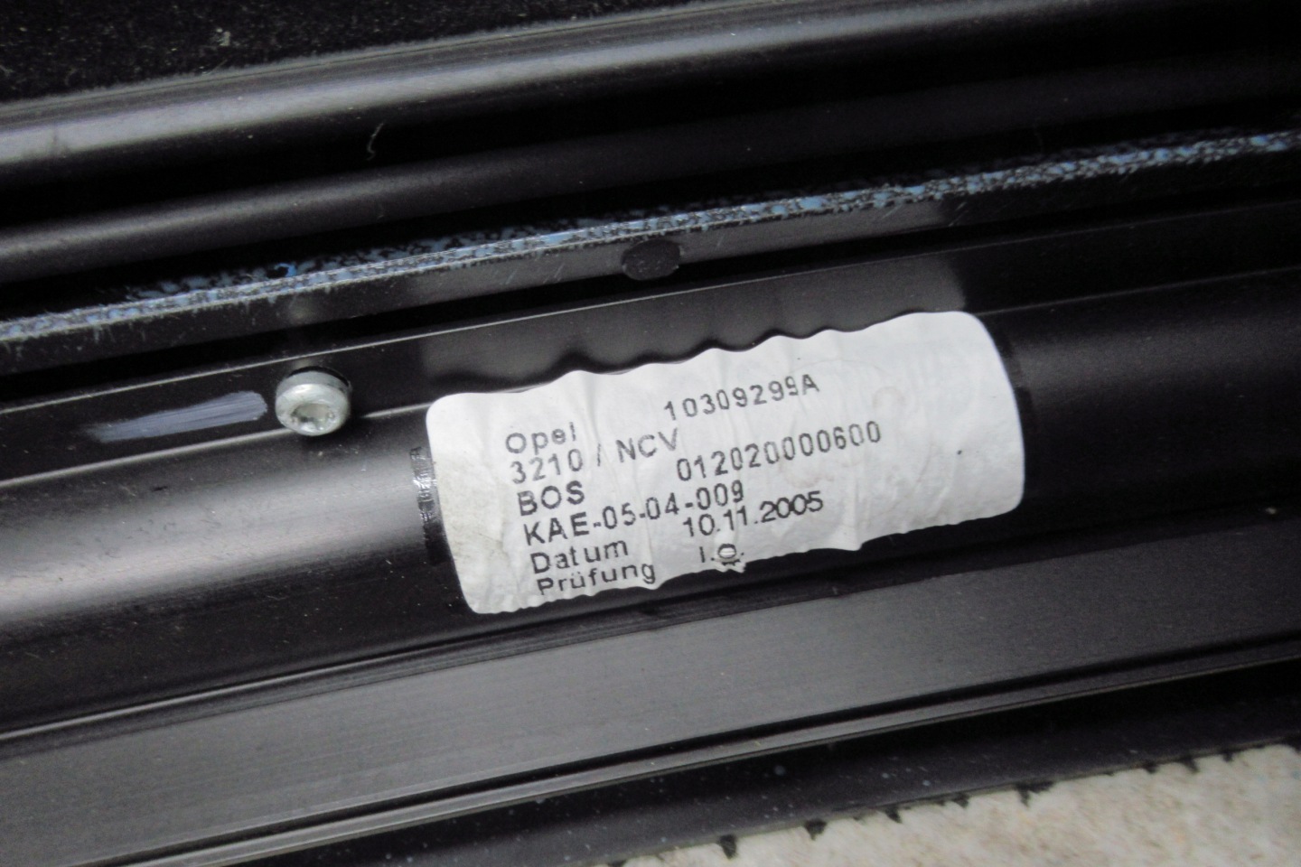 OPEL SIGNUM side door right rear part blinds