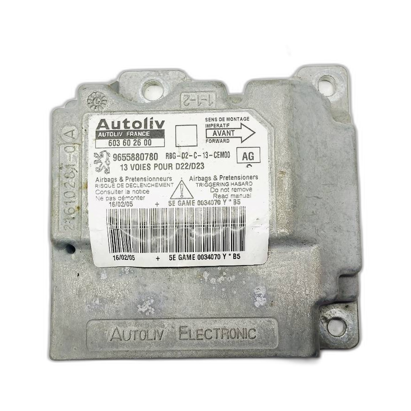 modulo airbag airbag Peugeot 407 SW 2.0 HDI 9655880780
