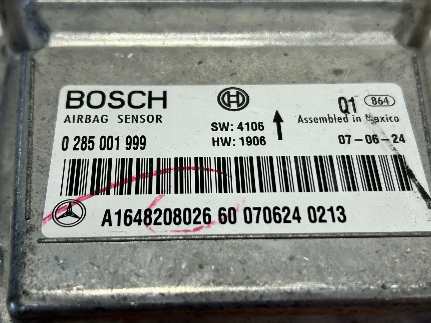 MERCEDES R ML GL W251 W164 X164 modulo SENSOR airbag airbag