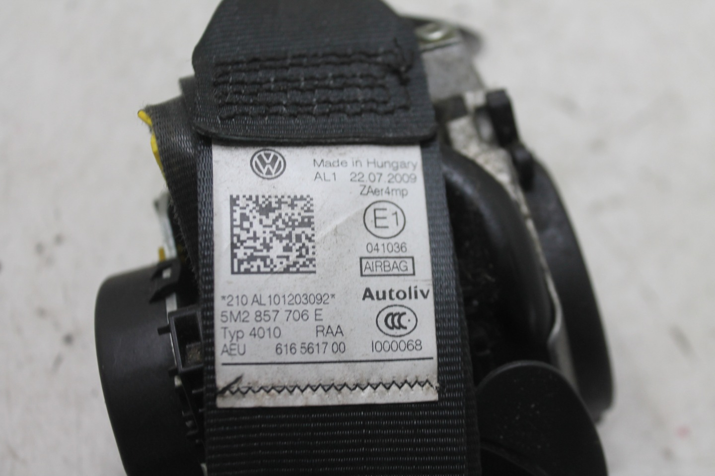 Gurten Sicherheits Spanner rechts vorne VW GOLF V VI PLUS 05-14 UK