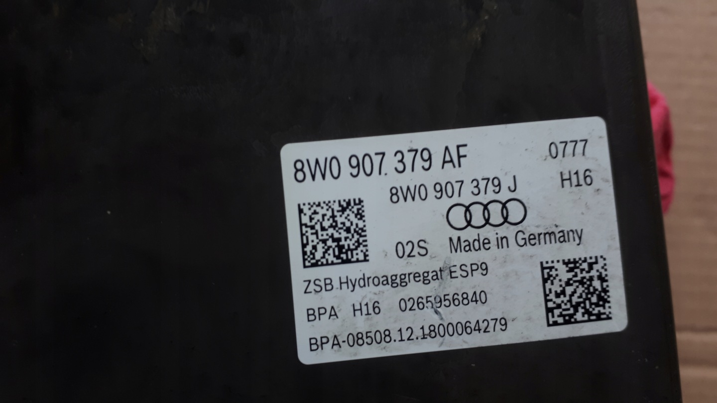A4 B9 8W Servofreno ABS 8W0907379J A5 8W