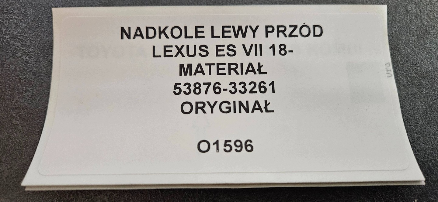 mudguard left front LEXUS ES VII 18- original 53876-33261