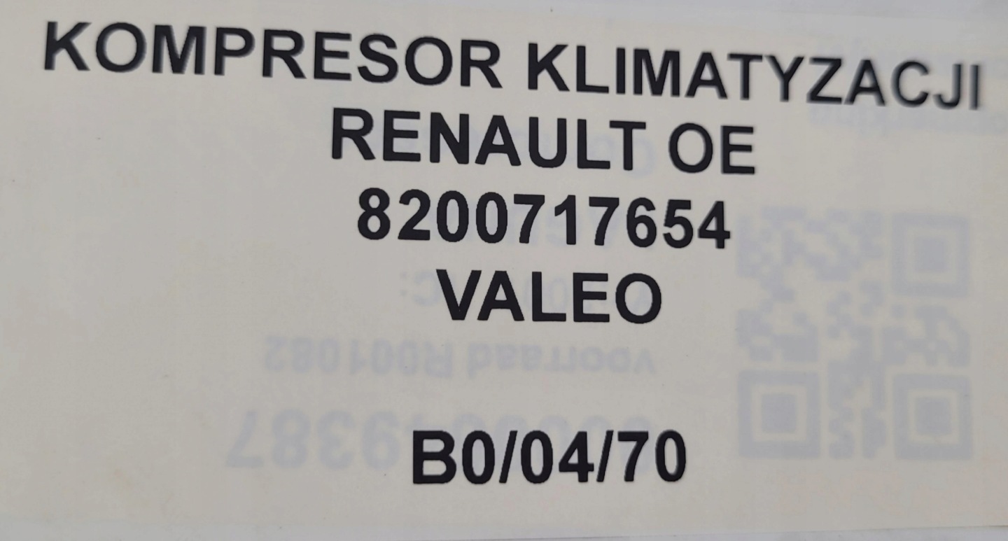 kompresor klimatizaci RENAULT OE 8200717654