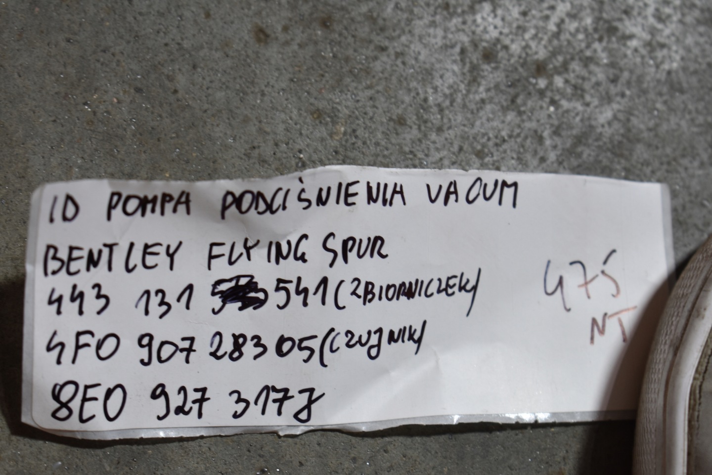 IDEALNA pump vacual VACUM BENTLEY FLYING SPUR 1