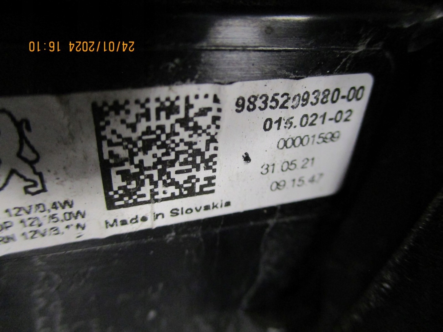 light PEUGEOT 308 T10 408 HB 9835299380 9835299580 right left