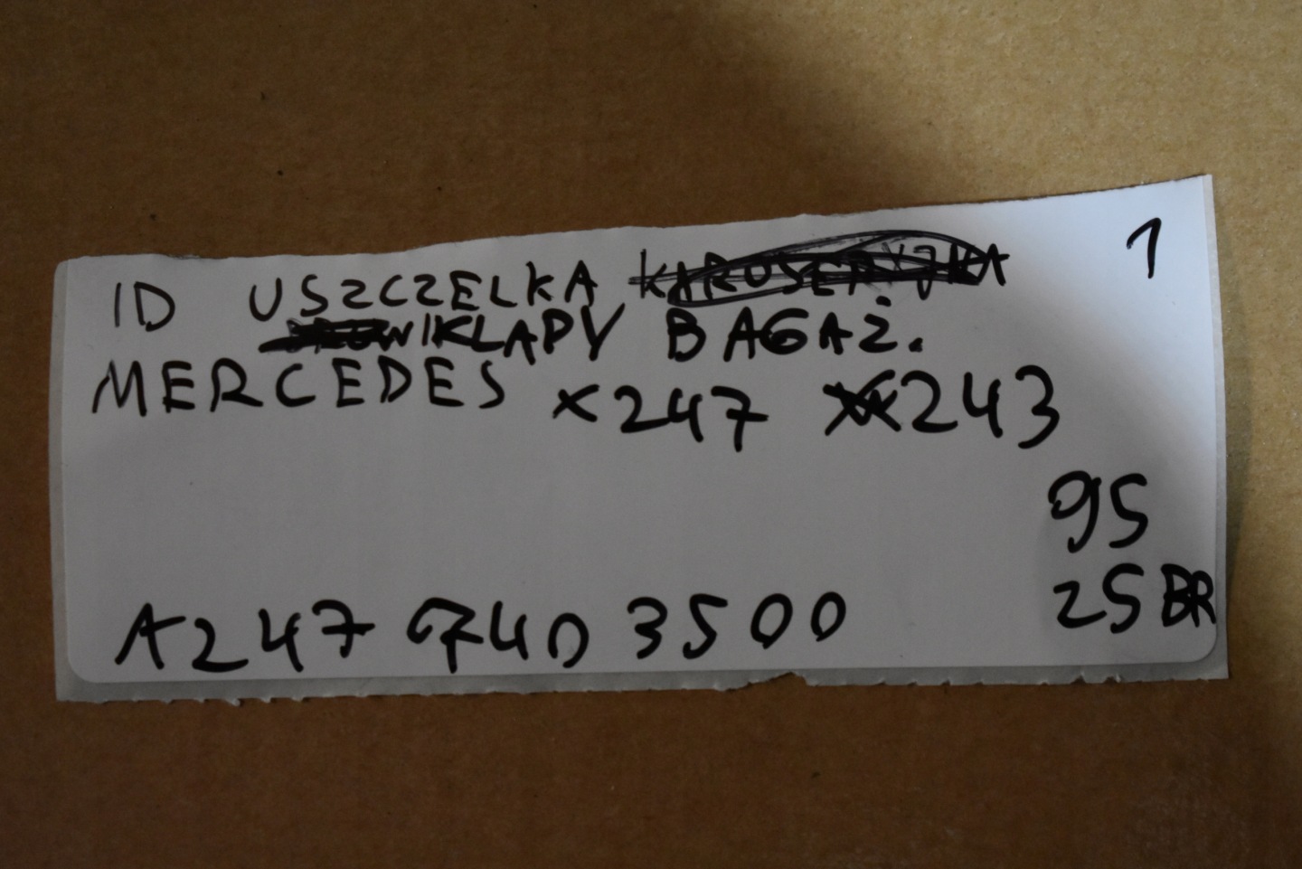 IDEALNA gasket bonnet boot MERCEDES X247 X243 1