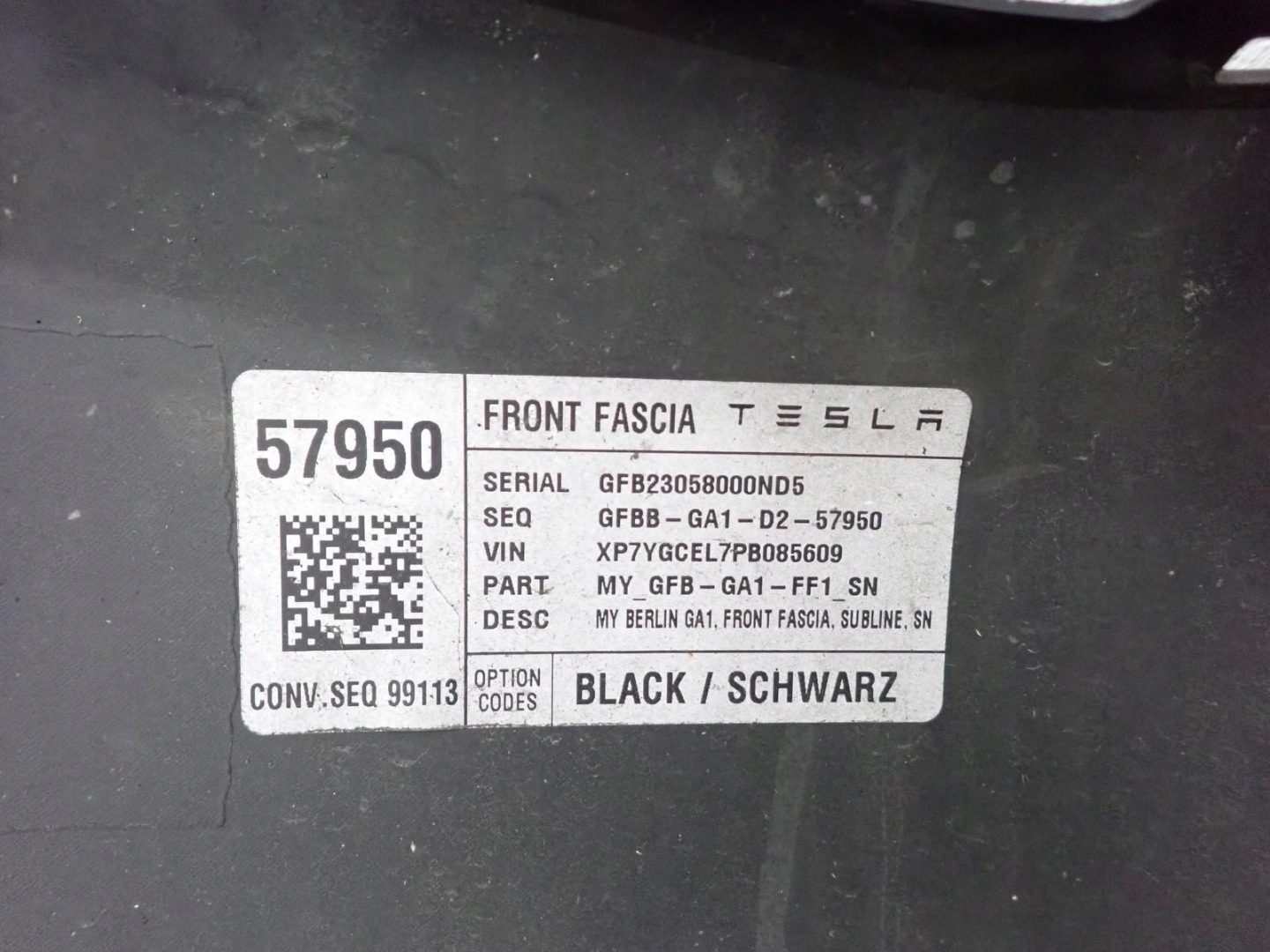 bumper front front TESLA MODEL Y 2019- 1540101-06-C