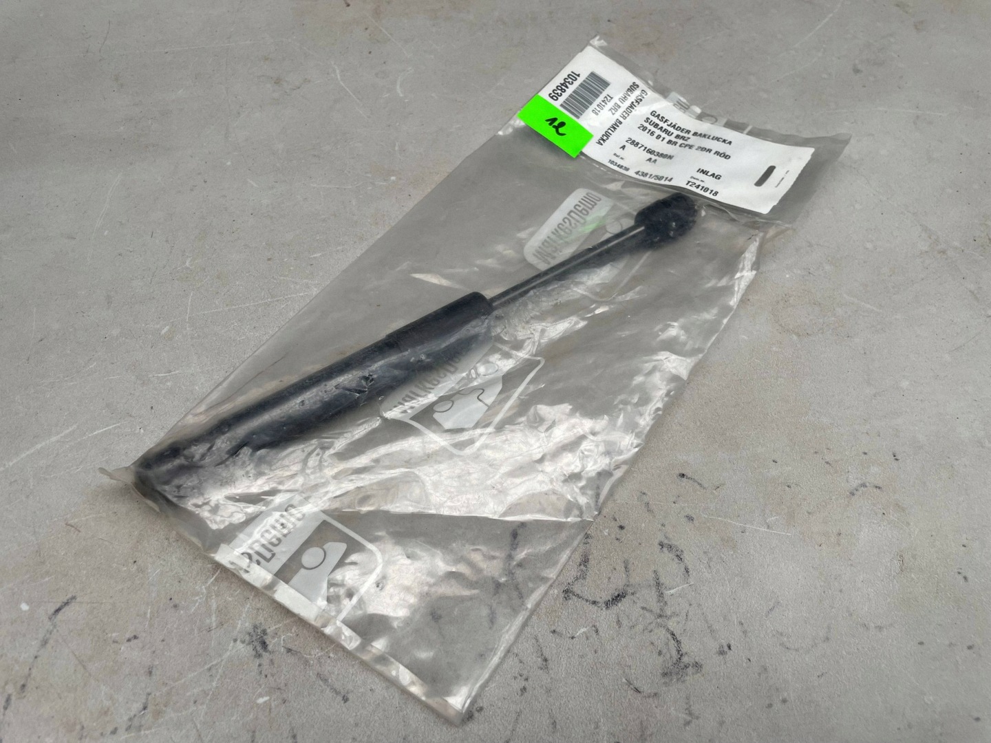 damper bonnet boot TOYOTA GT 86 2887160380N original @A