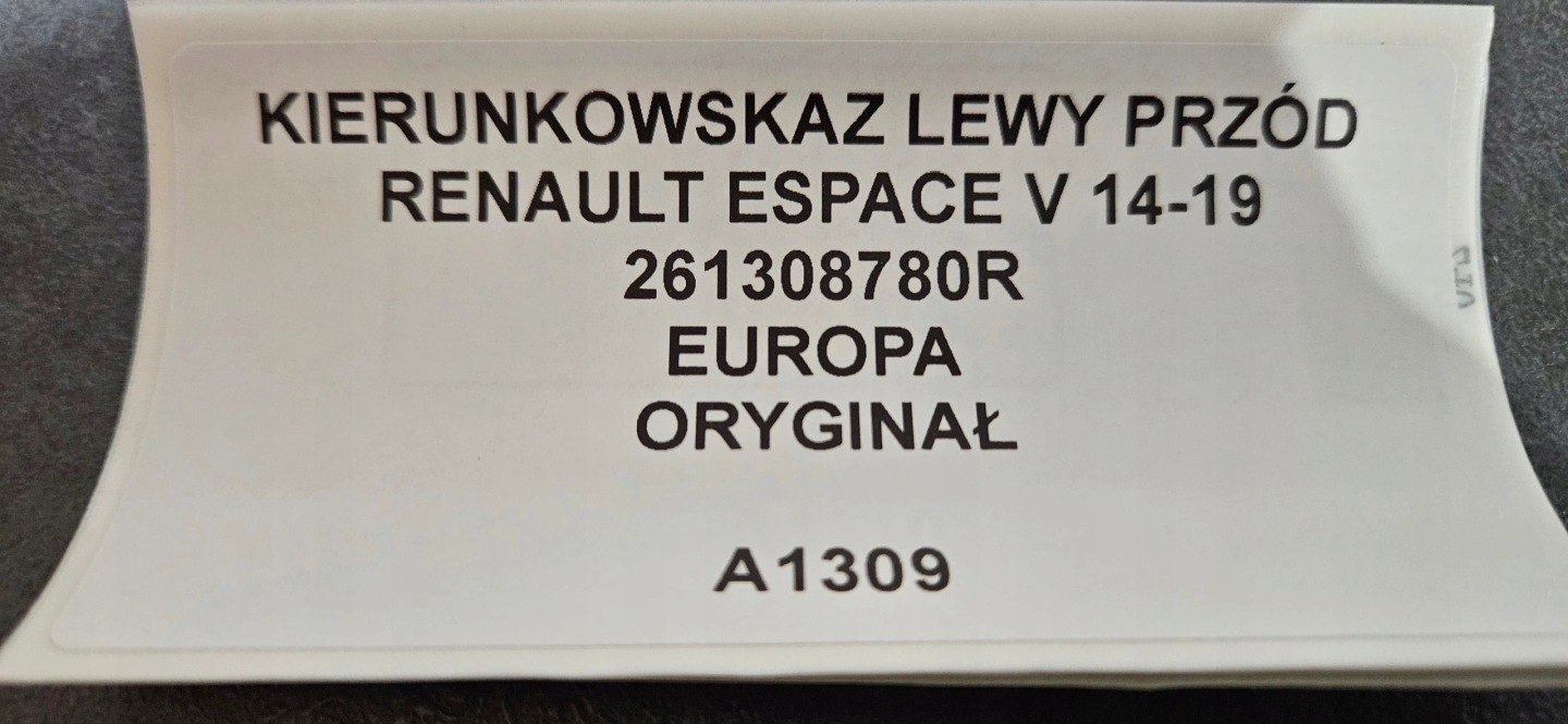 indicator left front RENAULT ESPACE V 14-19 original 261308780R