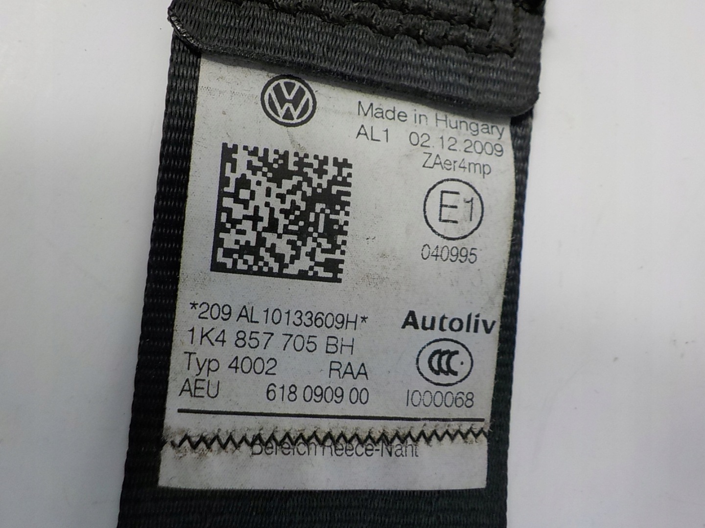VW GOLF VI Gurten Sicherheits Spanner 1K4857705BH