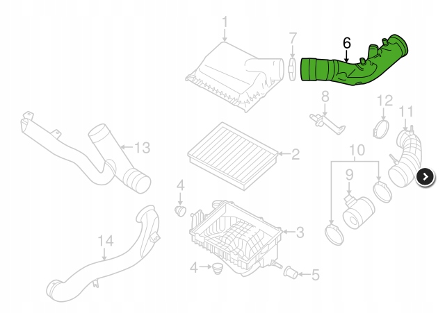 cijev Turbo interkulera prijenos 2.8 SAAB 12790714