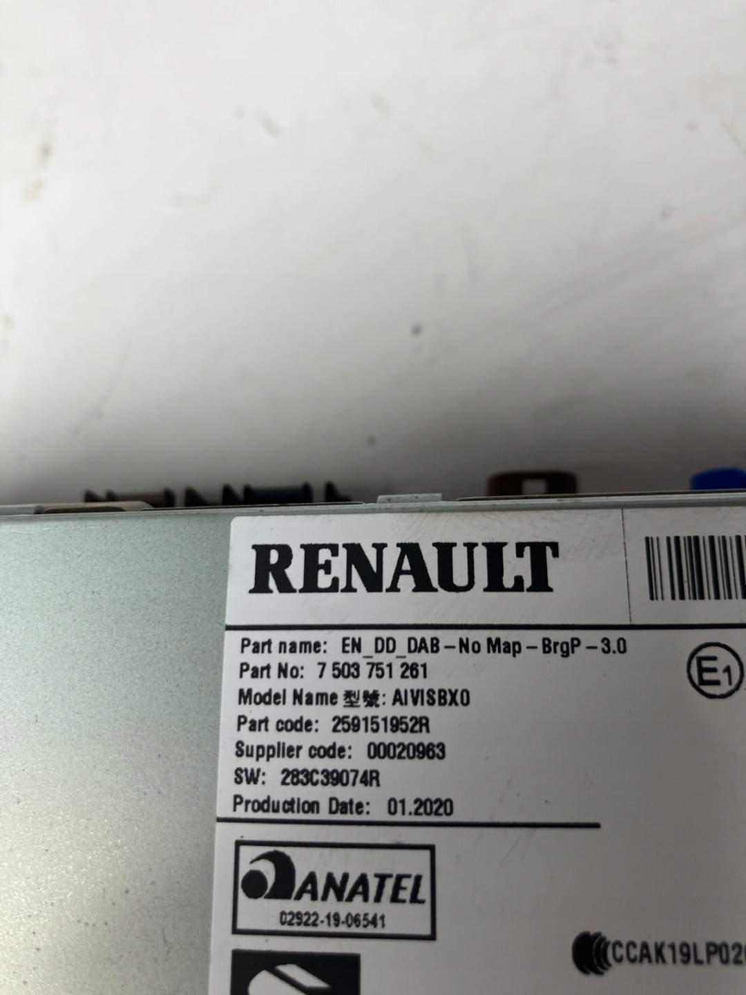 RADIO navigation module RENAULT ZOE II LIFT 259151952R