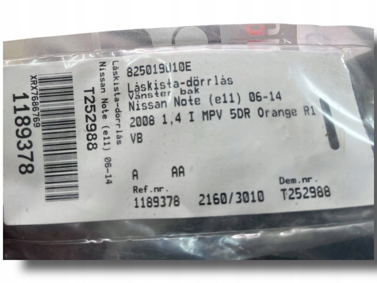 lock windows bocznej of the rear left side Nissan Note (E11) T989