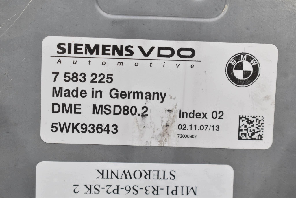 control unit 7583225 5WK93643 BMW E87 1.6i 122 KM LIFT 07-12