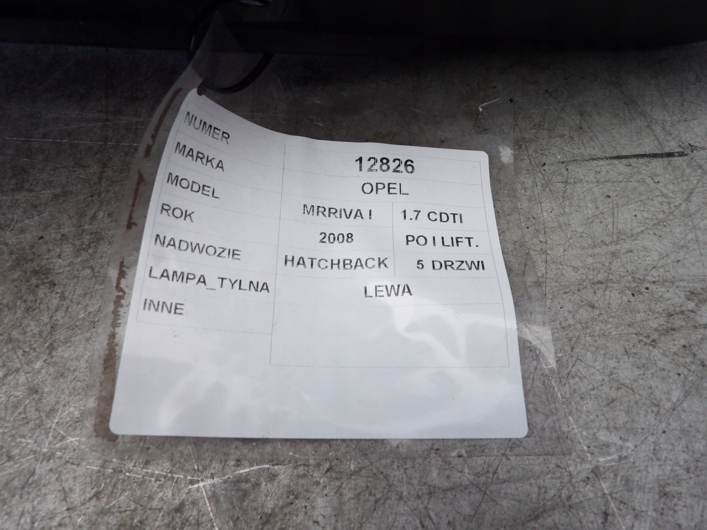 Opel Meriva and 1,7 CDTI light rear left