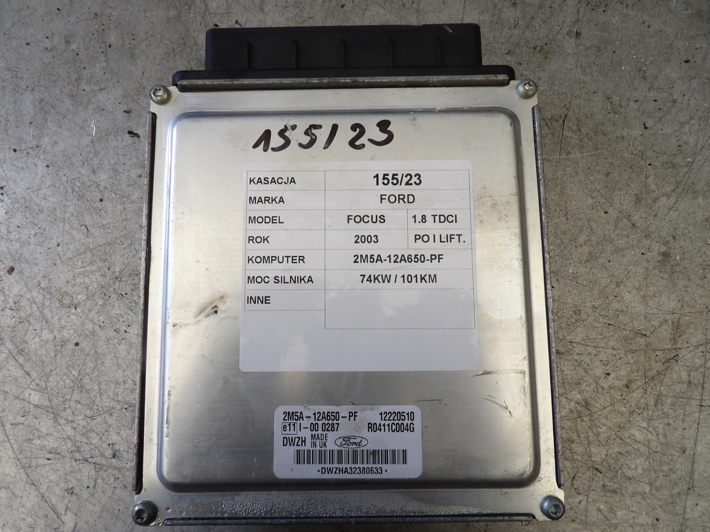COMPUTER FORD FOCUS UND 2M5A-12A650-PF 12220510