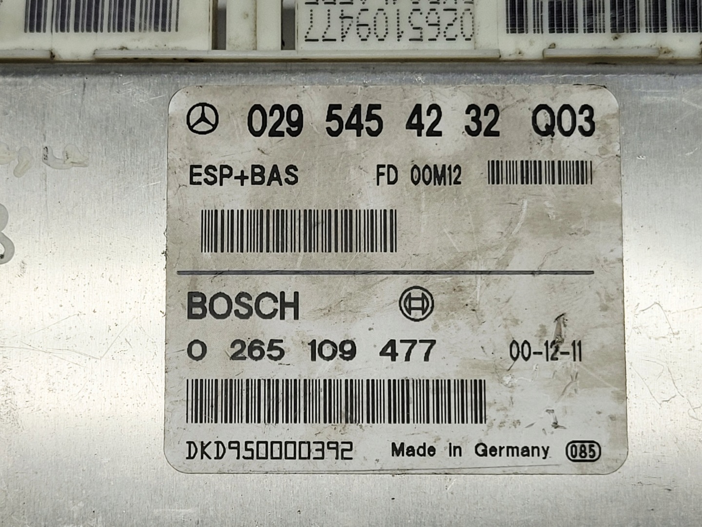 computer control unit module ESP Mercedes W168 A170 1.7 CDI 0295454232Q03