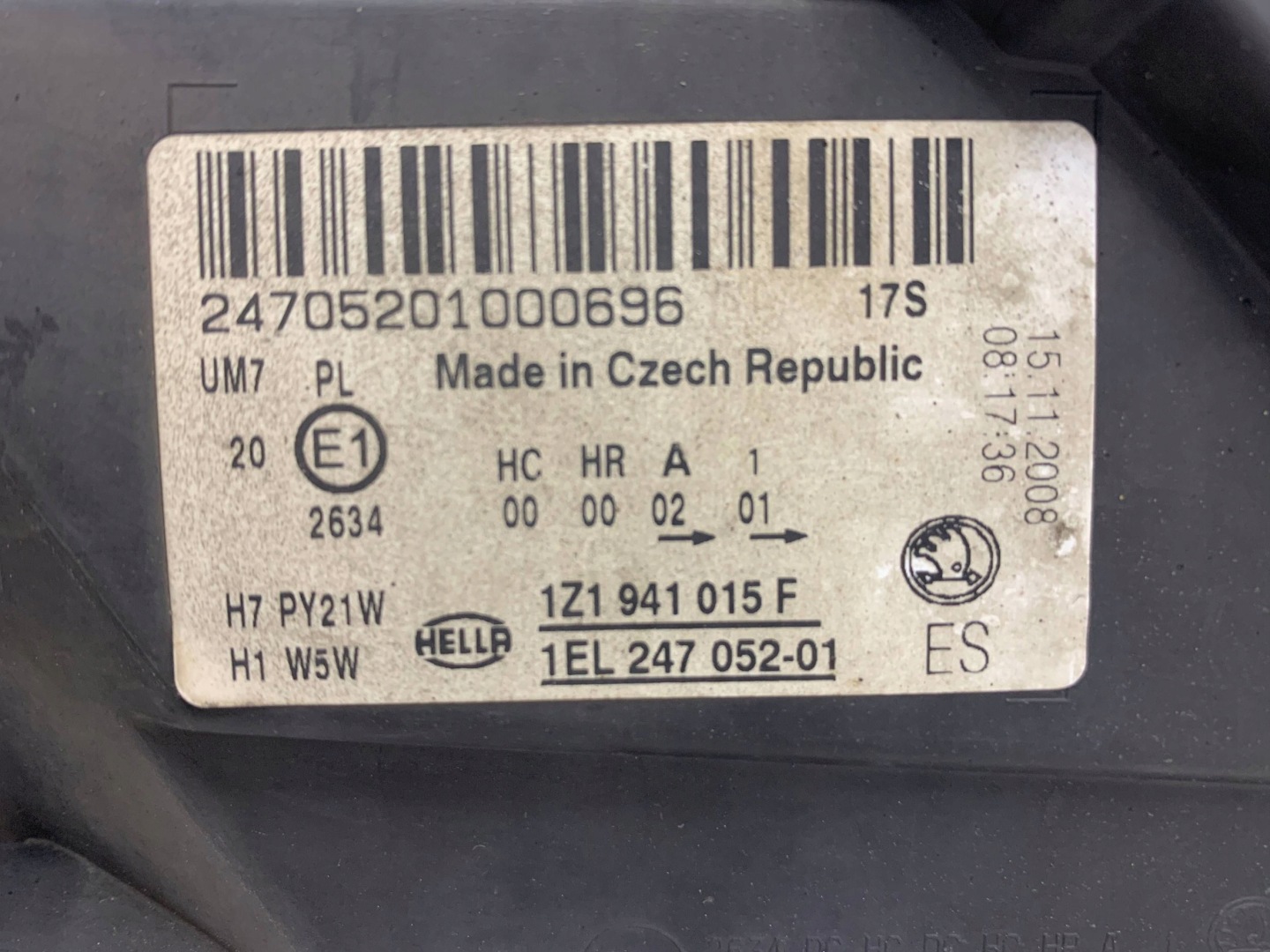 light left front left front 1Z1941015F SKODA OCTAVIA II KOMBI (08-13) EU