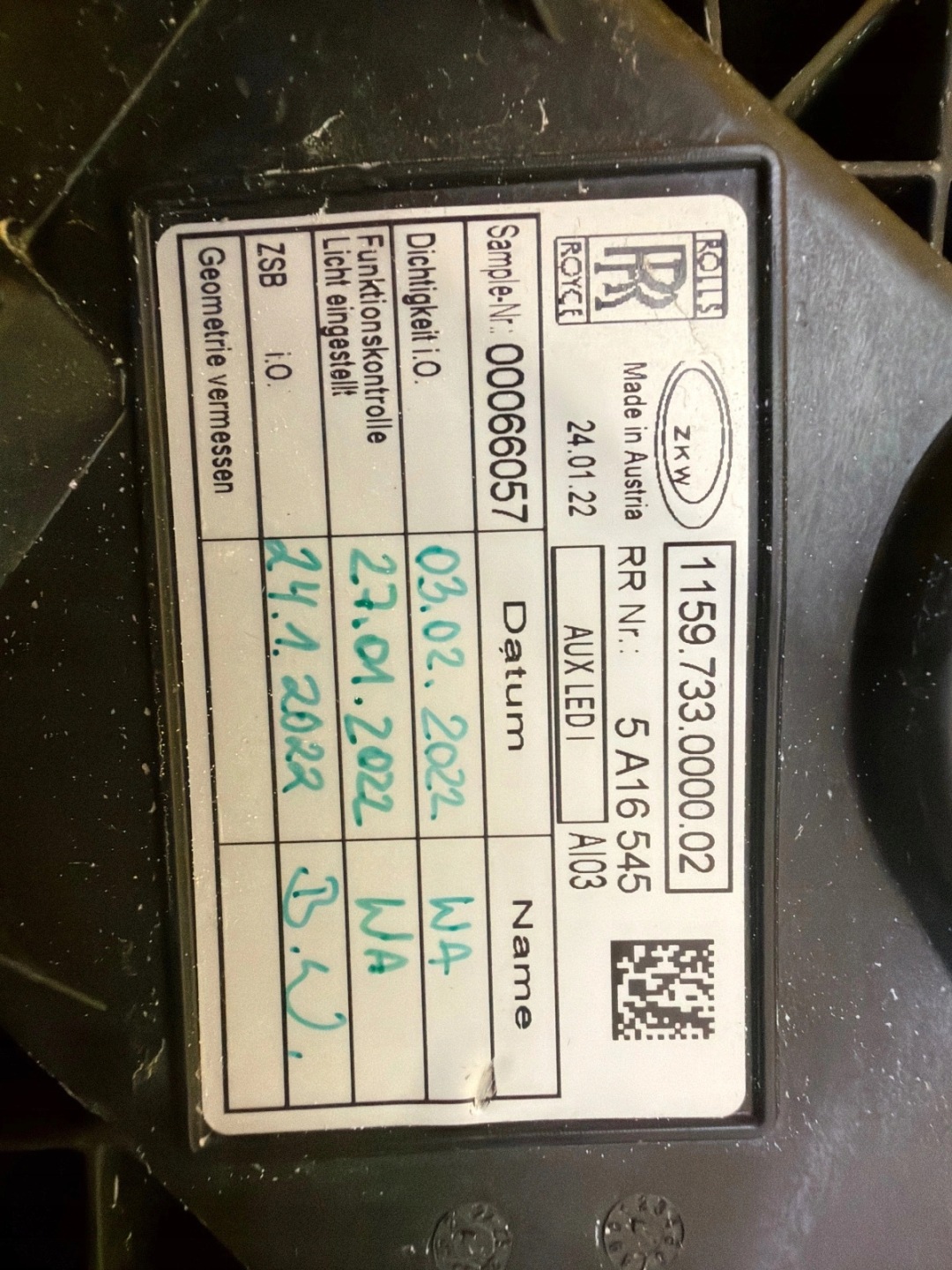 light left front upper Rolls Royce Spectre Led DRL 2024 5A16545