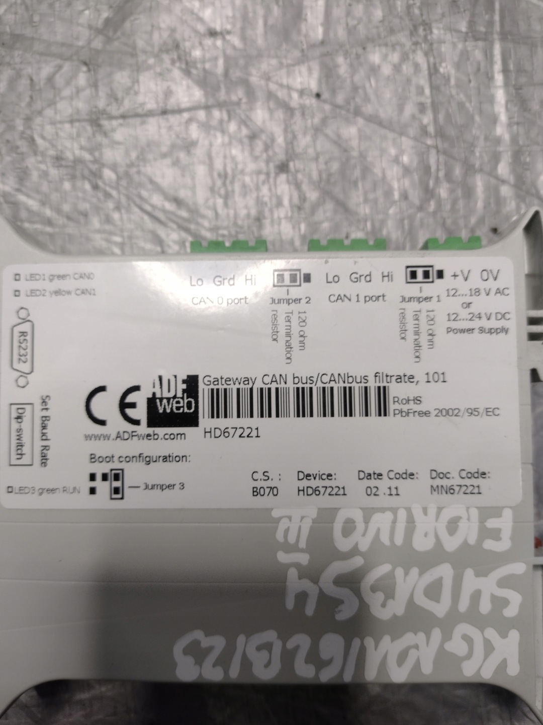 control unit Fiat Fiorino III ADFWEB HD67221
