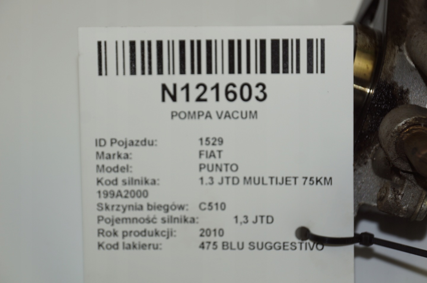 Pompa VACUM 73501167 FIAT PUNTO EVO