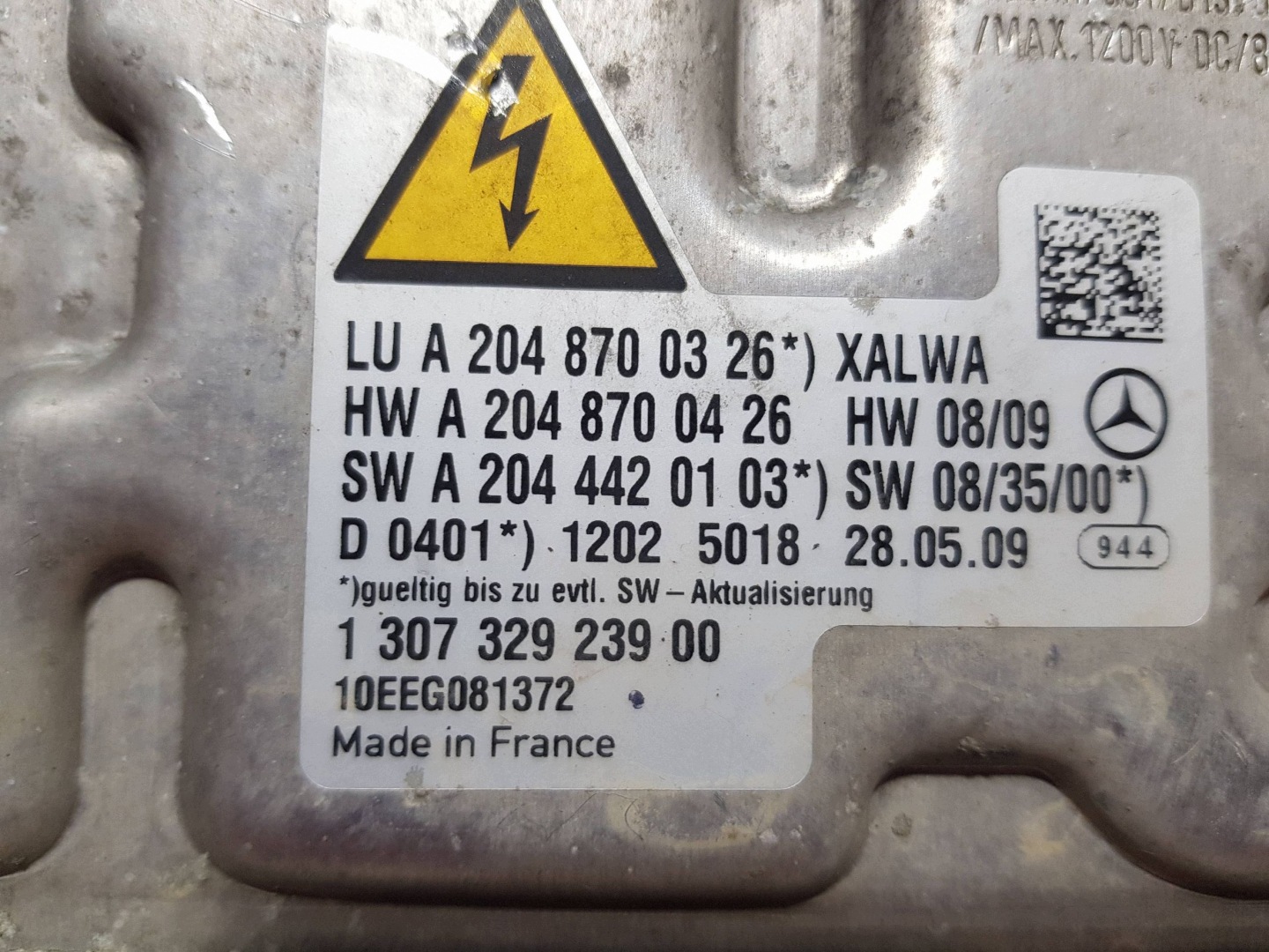 Mercedes C W204 modulo Centralina luci LED A2048700326