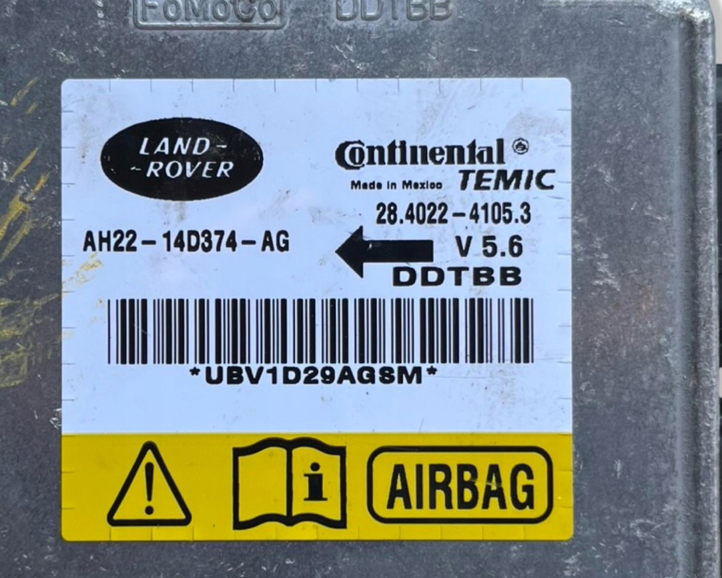 modulo airbag Land Rover Discovery 4 L319 2011 AH22-14D374-AG