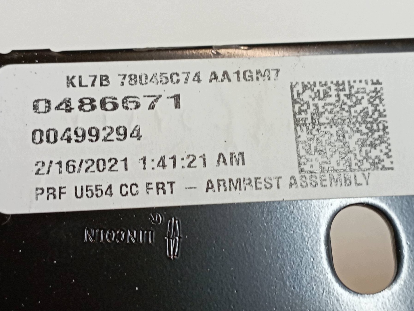 bracciolo KL7B78045C74AA Lincoln Navigator IV (2017-2024)