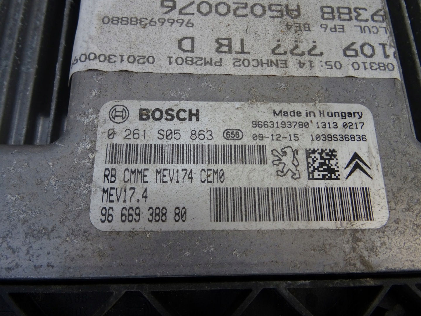 PEUGEOT 3008 computer Motore 0261S05863 1.6 VTI