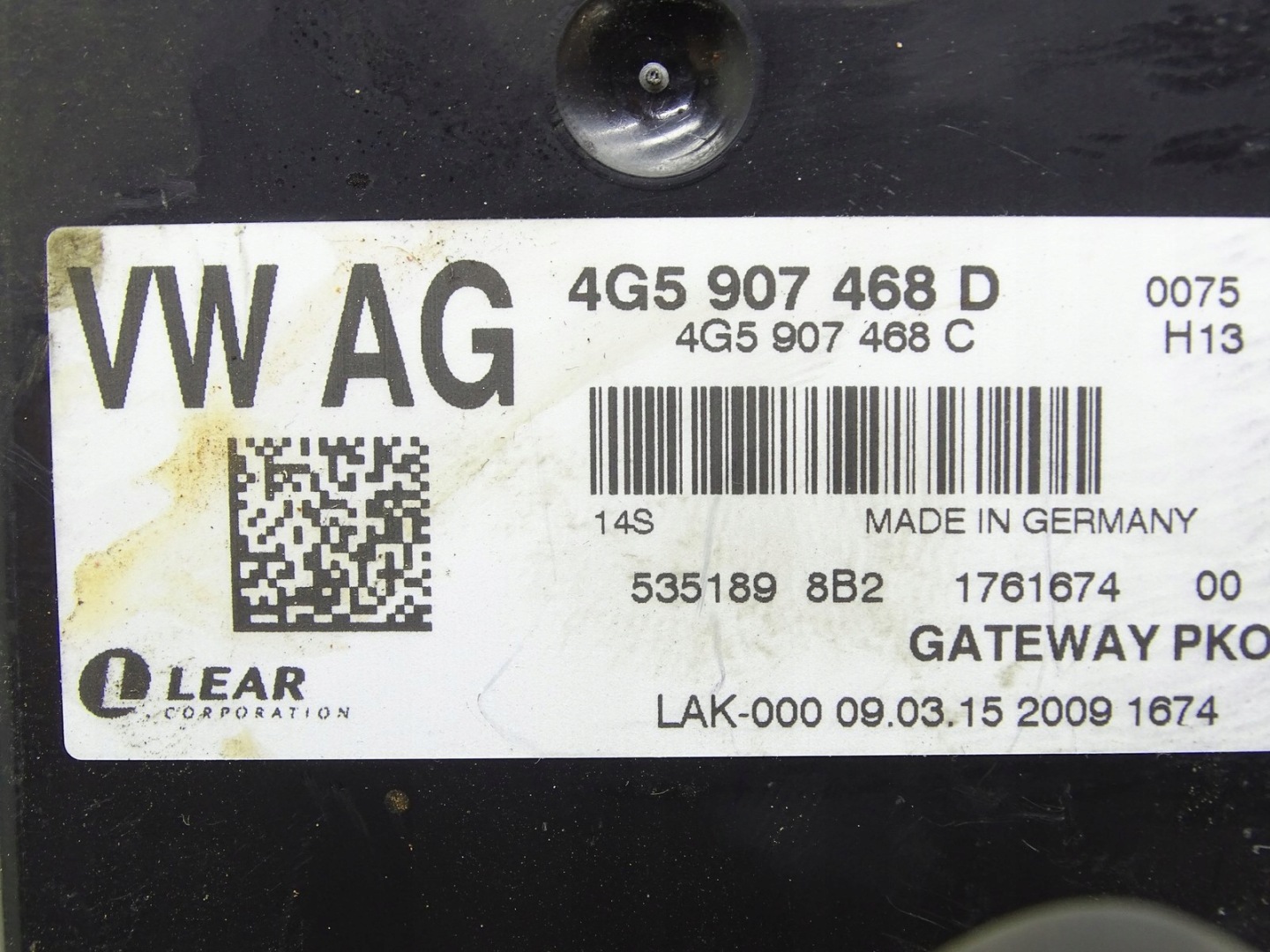 module control unit GATEWAY AUDI A6 C7 10- 4G5907468D