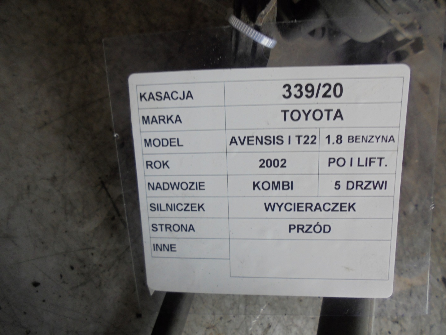 WISCHERGESTÄNGE TOYOTA AVENSIS UND FL 1,8B