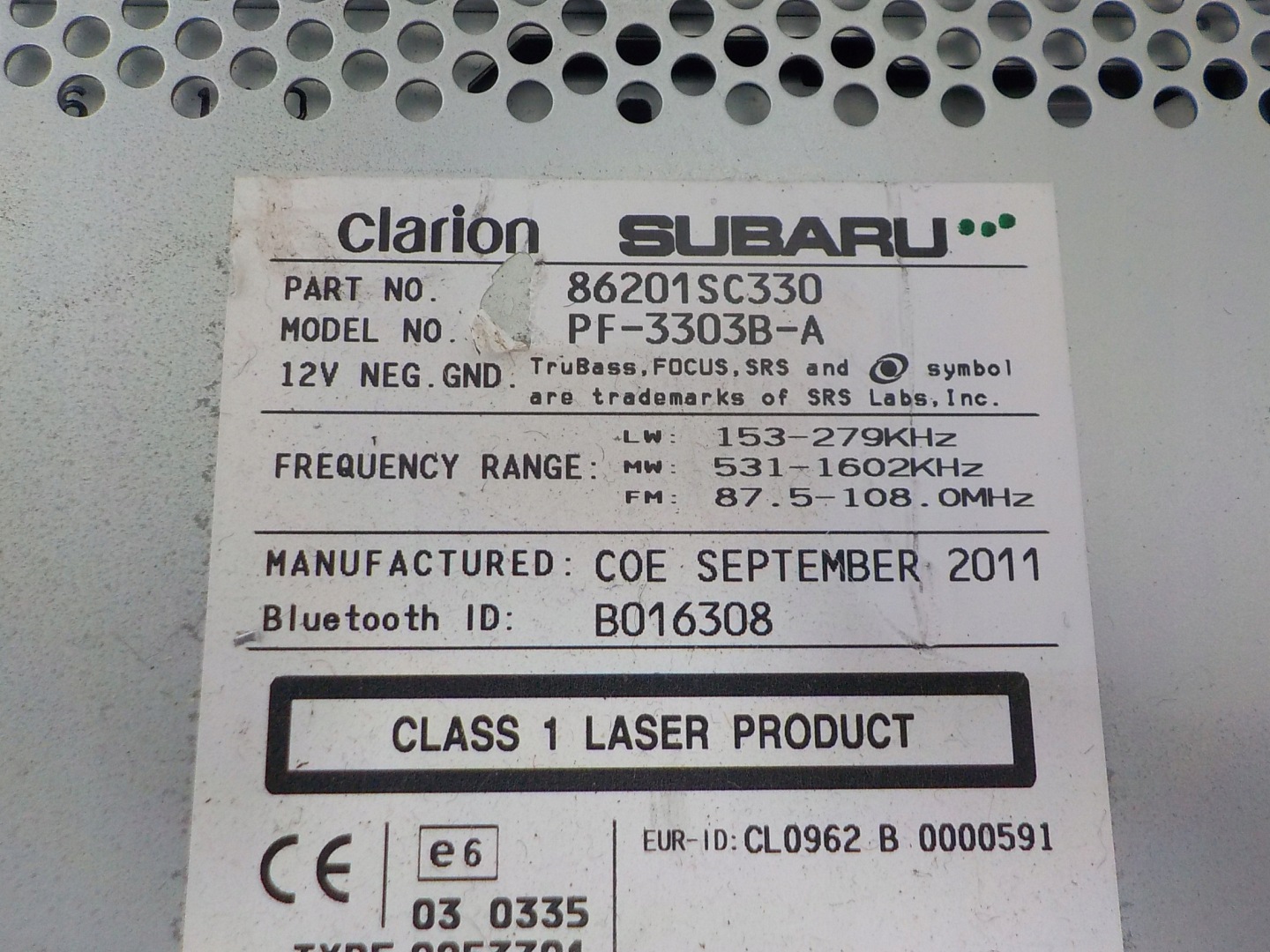 SUBARU FORESTER III SH RADIO Navigation FABRYCZNA