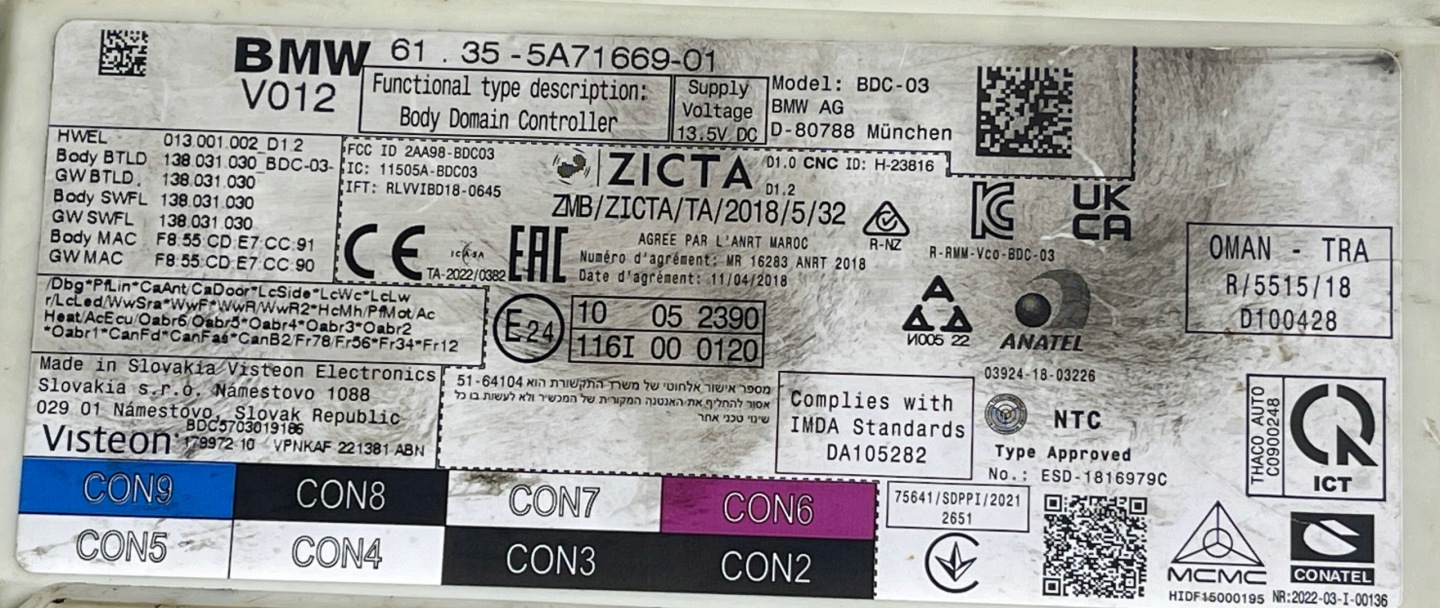 control unit module BMW G20 G21 G05 5A71669
