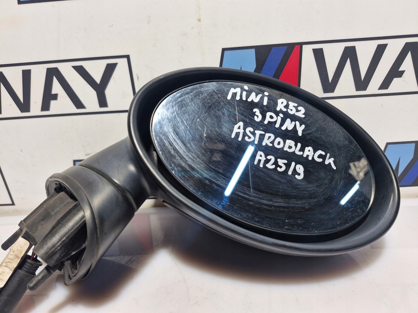 MINI COOPER R52 mirror right 3PIN A25/9 ASTRO BLACK METALLIC