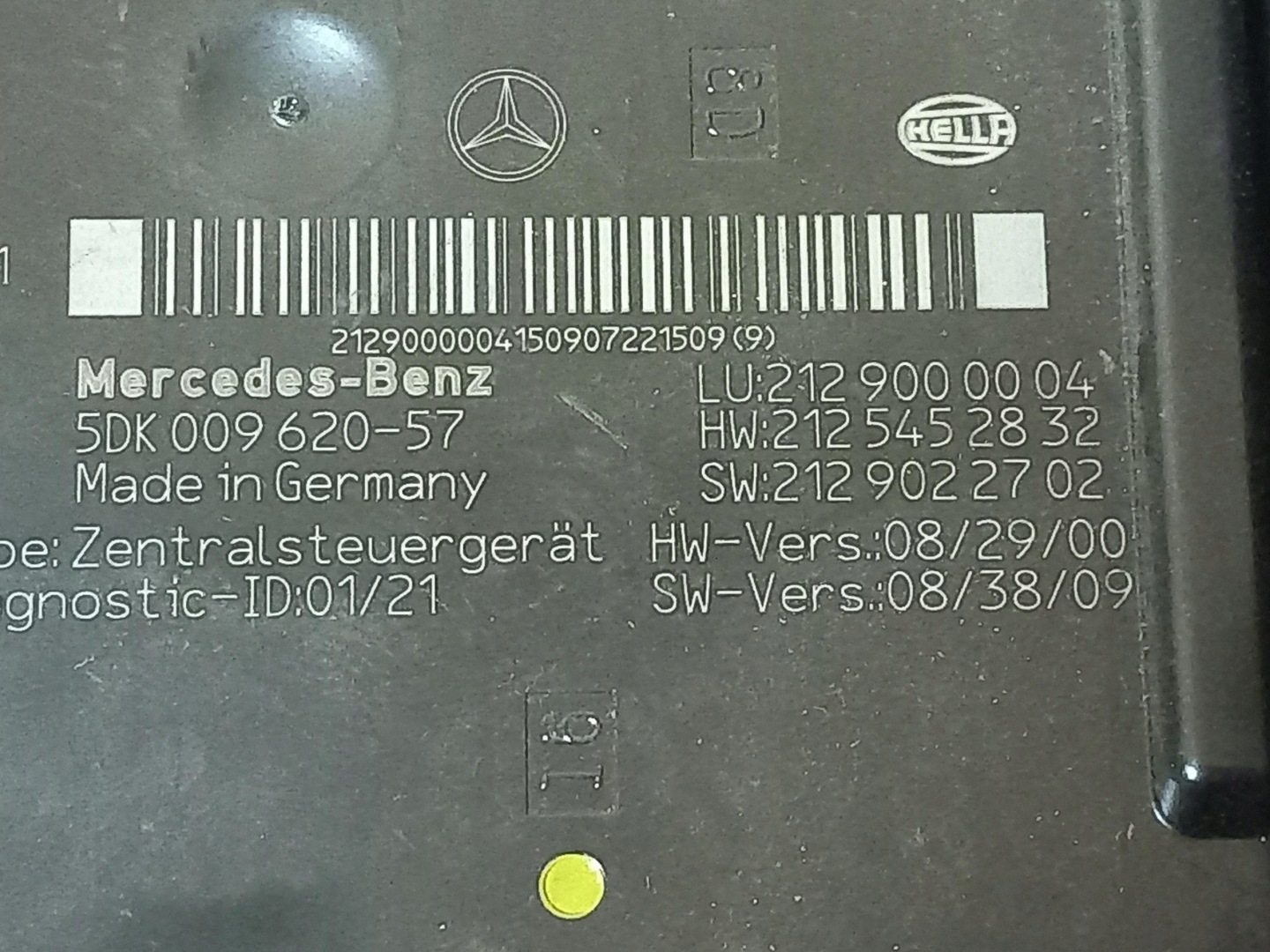 control unit module SAM MERCEDES E-KLASA W212 2.2 CDI 2129000004